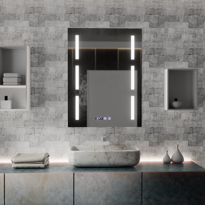 Καθρέφτης LED Touch Erich S86/60X80 Demist System, Ρολόι και Θερμοκρασία 60x80 cm