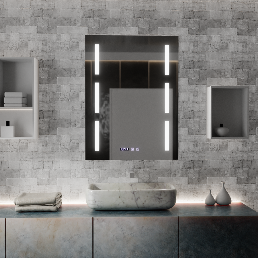 Καθρέφτης LED Touch Erich S86/60X80 Demist System, Ρολόι και Θερμοκρασία 60x80 cm