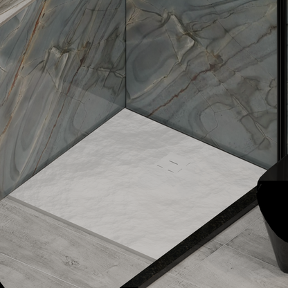 90x90 cm, slim 3 cm, γυαλιστερό λευκό ντους