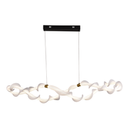 Κρεμαστός ακρυλικός πολυέλαιος LED LT762/2GD, 36W, Θερμό/Ουδέτερο/Ψυχρό φως 3000/4000/6000K, Χρυσό Λευκό, Ρυθμιζόμενο ύψος