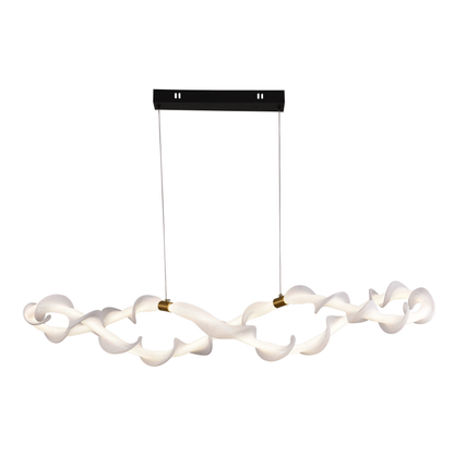 Κρεμαστός ακρυλικός πολυέλαιος LED LT762/2GD, 36W, Θερμό/Ουδέτερο/Ψυχρό φως 3000/4000/6000K, Χρυσό Λευκό, Ρυθμιζόμενο ύψος