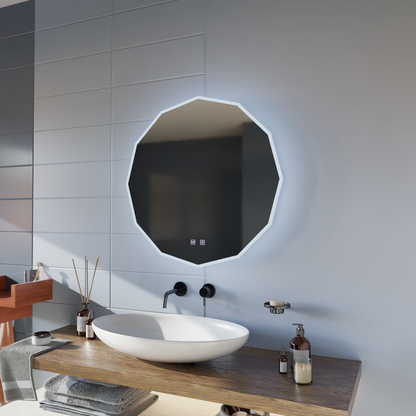 LED Touch Lichtkreis LED Mirror, 70x70 cm