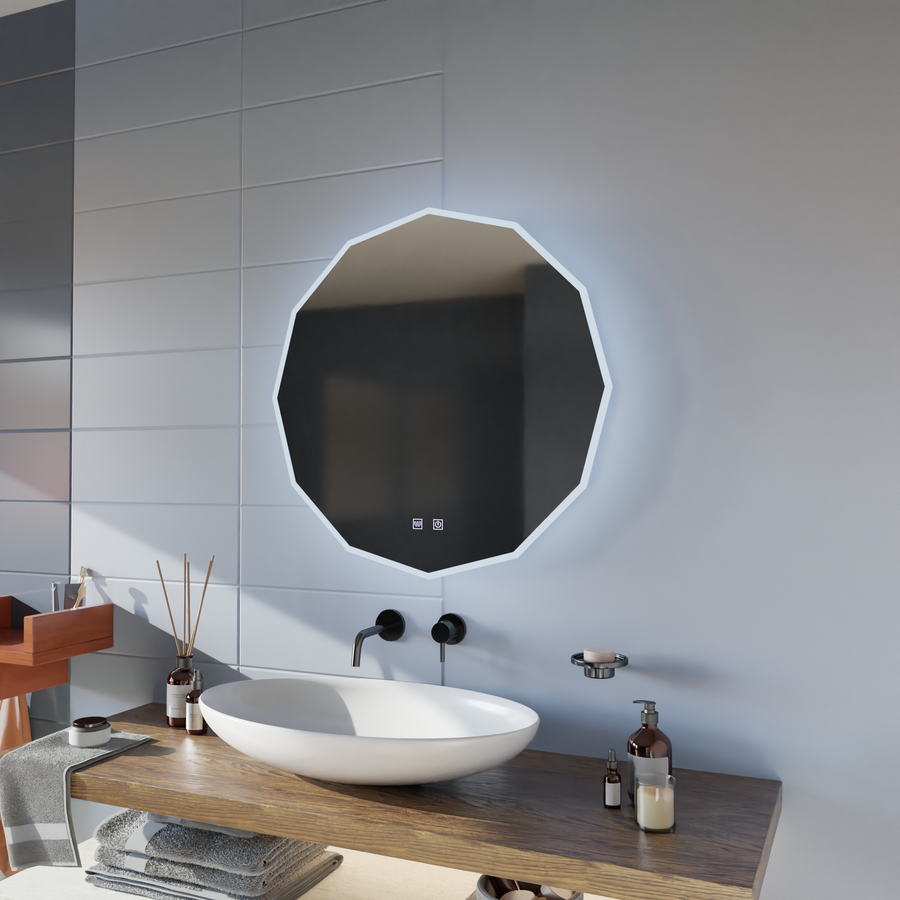 LED Touch Lichtkreis LED Mirror, 70x70 cm