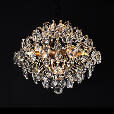 Crystal Chandelier CC9259/5FGD, 5x E14, Διάμετρος 40cm, Γυαλιστερό Χρυσό