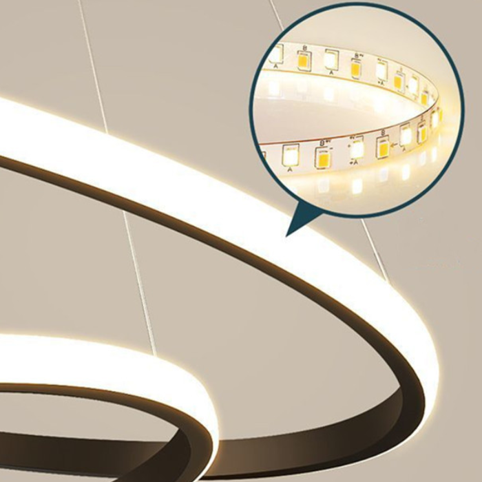 LED πολυέλαιος με τηλεχειριστήριο Ricci, 25W, 2 κύκλοι, κρύο/ζεστό/ουδέτερο φως, ασταθές, μαύρο