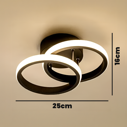 Πολυέλαιος LED VERTEX CIRCULA 22W, 2 Κύκλοι, Μεταλλικοί Σκελετοί, Κρύο/Ζεστό/Ουδέτερο φως, Μαύρο