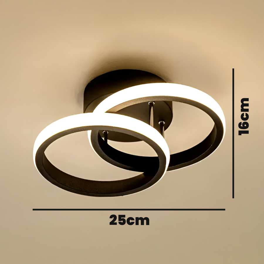 Πολυέλαιος LED VERTEX CIRCULA 22W, 2 Κύκλοι, Μεταλλικοί Σκελετοί, Κρύο/Ζεστό/Ουδέτερο φως, Μαύρο