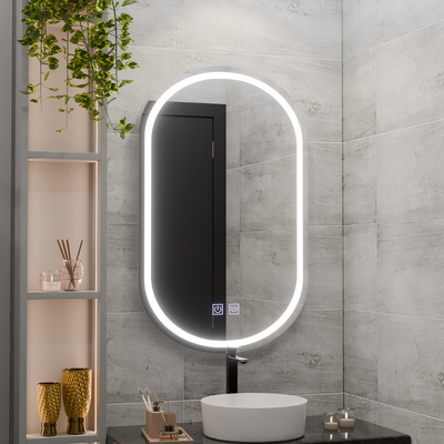 Mirror LED Oval 50x80 Velara Touch System, Dimable