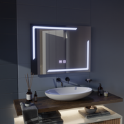 Ορθογώνιος καθρέφτης LED, 80x60cm, ECLISSA Touch, Demister System, Dimmable