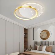 LED Lust με τηλεχειριστήριο Lunaro Lucenta, 110W, 2 κύκλοι, κρύο/ζεστό/ουδέτερο φως, ασταθές, χρυσό
