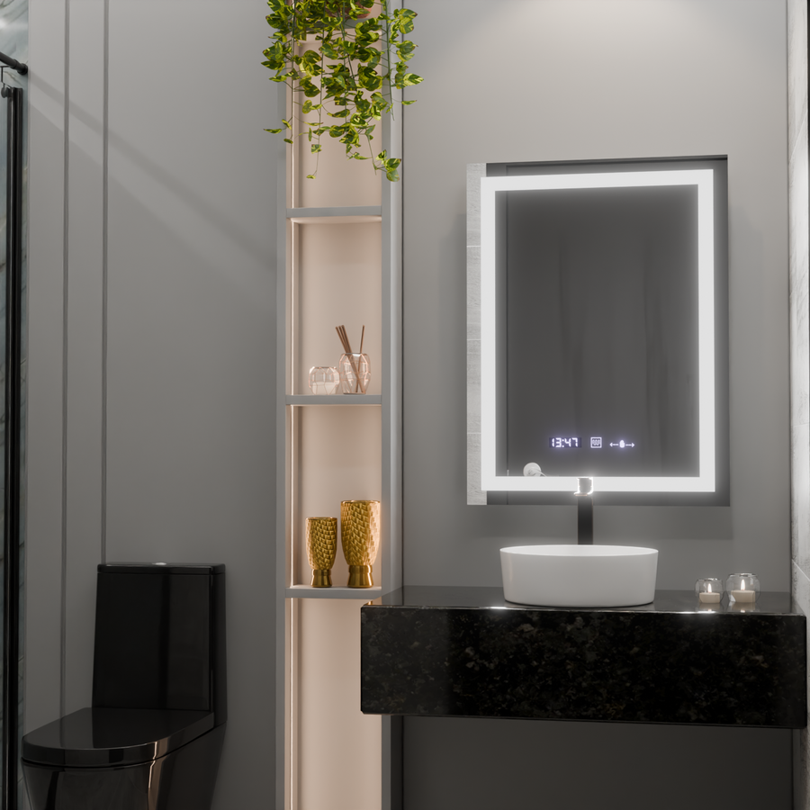 Ορθογώνιο καθρέφτη LED 60x80cm Verite Motionglow Marcellow Dimable Clock System