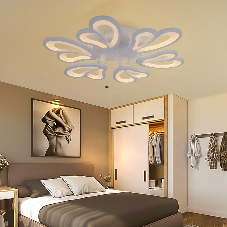 LED λαγνεία με τηλεχειριστήριο Blossom, 72W, 6 πέταλα, κρύο/ζεστό/ουδέτερο φως, ασταθές, λευκό