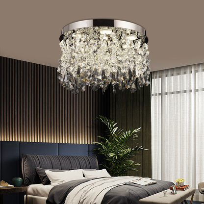 Crystal LED Chandelier LLC212/550BU Στρογγυλός, 30W, Κρύο/Ζεστό/Ουδέτερο φως, Κρύσταλλοι, Γυαλιστερό χρώμιο