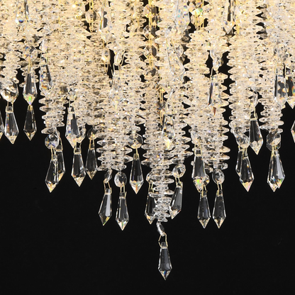 Candelabru Cristal CC9323/8FGD, 8x E14, Diametru 60cm, Auriu