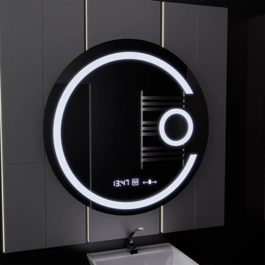 Mirror LED Γύρος 70cm Visio Motionglow Marcello Αποστολικό Σύστημα Ρολόι & Καλλυντικό Θερμόμετρο