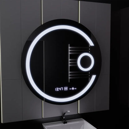 Mirror LED Γύρος 70cm Visio Motionglow Marcello Αποστολικό Σύστημα Ρολόι & Καλλυντικό Θερμόμετρο