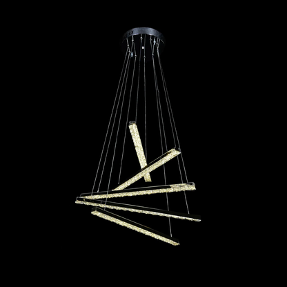 LED πολυέλαιος με τηλεχειριστήριο Liboria, 64W, κρύο/ζεστό/ουδέτερο φως, ασταθές, ασήμι