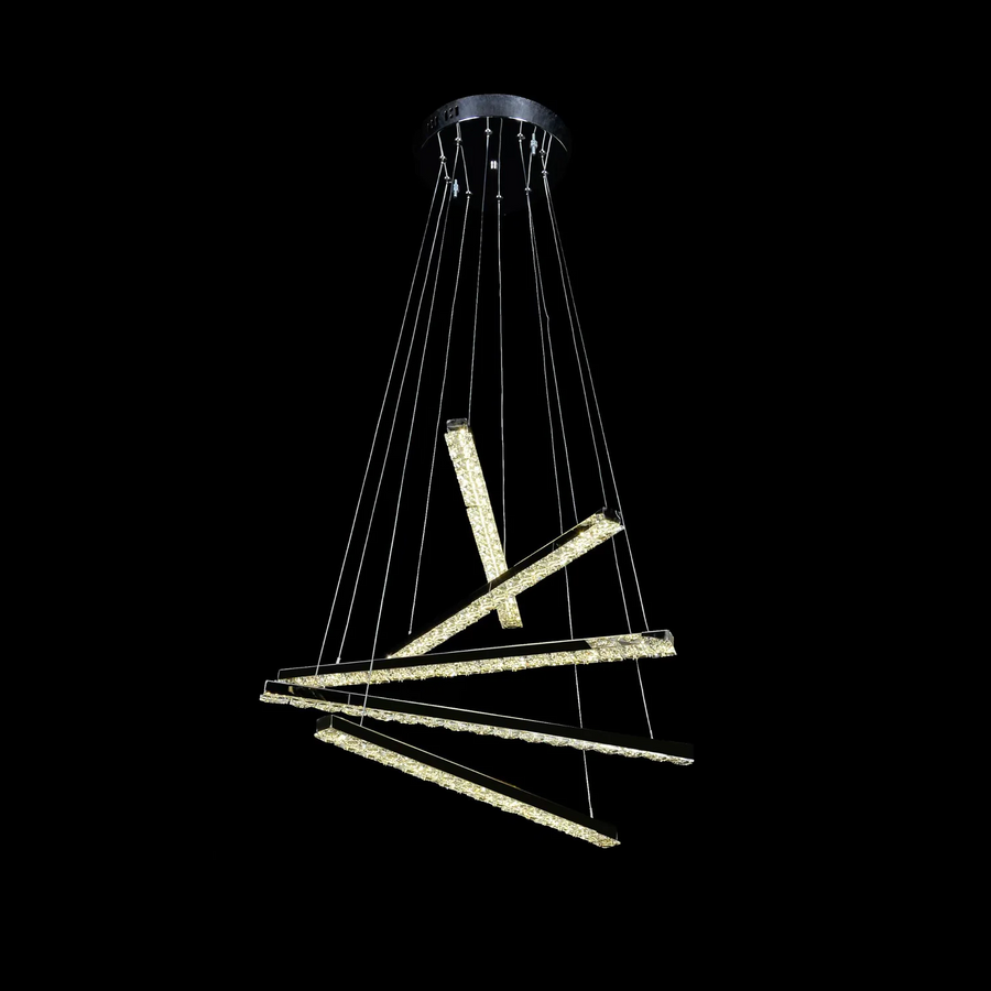 LED πολυέλαιος με τηλεχειριστήριο Liboria, 64W, κρύο/ζεστό/ουδέτερο φως, ασταθές, ασήμι