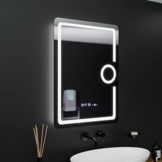 Mirror LED ορθογώνιο 60x80cm Eclat Motionglow Marcello System Defrosting System Thermometer & Clock Cosmetics Dimable
