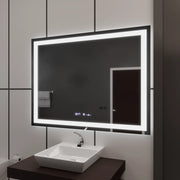 Mirror LED ορθογώνιο 120x80cm Vérité Motionglow Marcello, σύστημα απενεργοποίησης, θερμόμετρο και ρολόι, Daimable