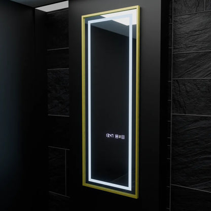 Mirror LED ορθογώνιο 45x140cm Elena Marcello Sensor Radar Radar System Clock & Dimable Thermometer