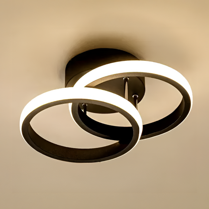 Πολυέλαιος LED VERTEX CIRCULA 22W, 2 Κύκλοι, Μεταλλικοί Σκελετοί, Κρύο/Ζεστό/Ουδέτερο φως, Μαύρο