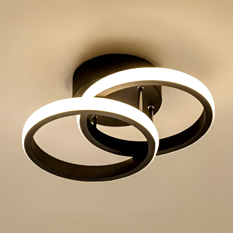 Πολυέλαιος LED VERTEX CIRCULA 22W, 2 Κύκλοι, Μεταλλικοί Σκελετοί, Κρύο/Ζεστό/Ουδέτερο φως, Μαύρο