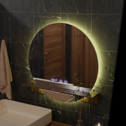 LED Touch Alfred Mirror System, ρολόι και θερμοκρασία 60x60 cm με ολοκληρωμένη υποστήριξη