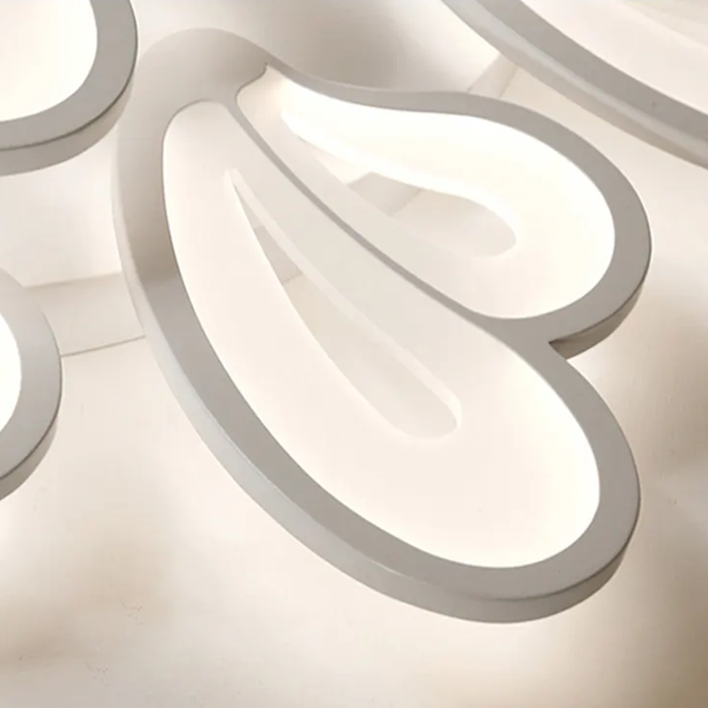 LED πολυέλαιος με τηλεχειριστήριο Blossom, 60W, 5 πέταλα, κρύο/ζεστό/ουδέτερο φως, ασταθές, λευκό