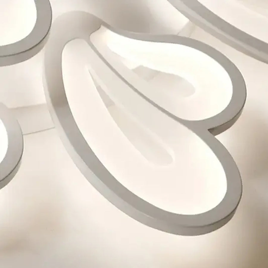 LED πολυέλαιος με τηλεχειριστήριο Blossom, 60W, 5 πέταλα, κρύο/ζεστό/ουδέτερο φως, ασταθές, λευκό