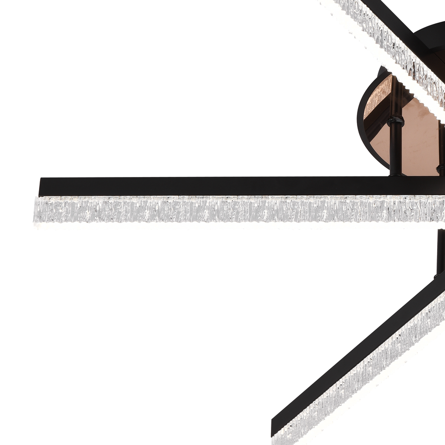 Πολυέλαιος LED με Τηλεχειριστήριο LT179/3BK, 41W, 3 Στοιχεία, Κρύο/Ζεστό/Ουδέτερο φως, Ρυθμιζόμενο, Μαύρο