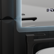 Ορθογώνιος καθρέφτης LED, 50x70 cm, αισθητήρας Zampa MotionGlow Marcello, Σύστημα αποθολώματος, Ρολόι & Θερμόμετρο, Ρυθμιζόμενο