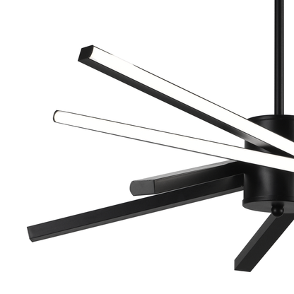 Πολυέλαιος LED με Τηλεχειριστήριο LT176/5BK, 69W, 5 Στοιχεία, Κρύο/Ζεστό/Ουδέτερο φως, Ρυθμιζόμενο, Μαύρο, Ρυθμιζόμενο ύψος