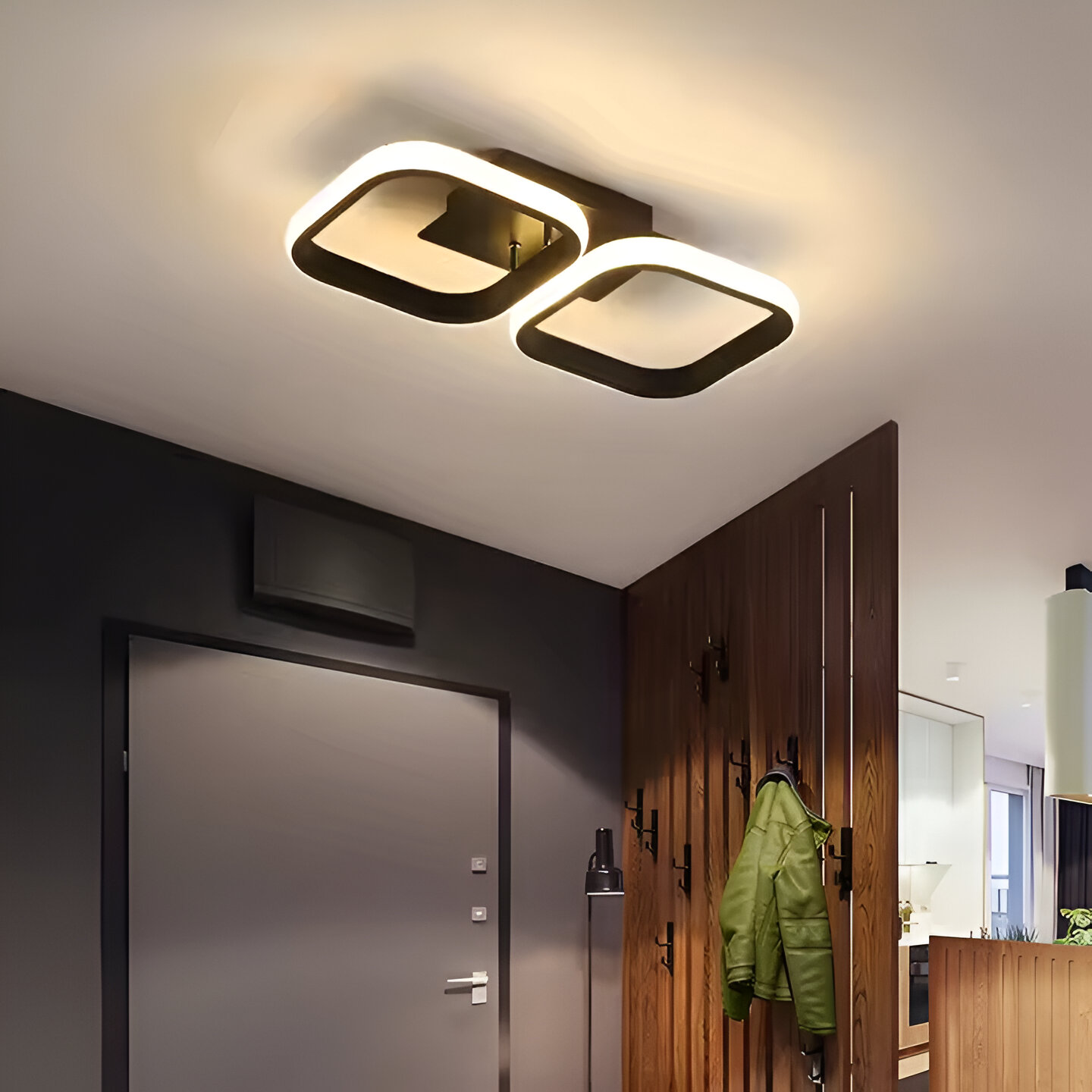 LED LED Vertex Πλέγμα παράλληλη, 16W, 2 τετράγωνα κρύο/ζεστό/ουδέτερο φως, μαύρο