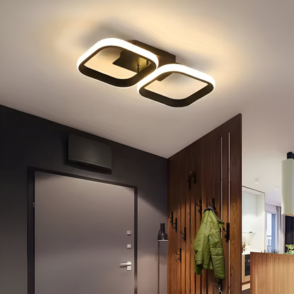 LED LED Vertex Πλέγμα παράλληλη, 16W, 2 τετράγωνα κρύο/ζεστό/ουδέτερο φως, μαύρο