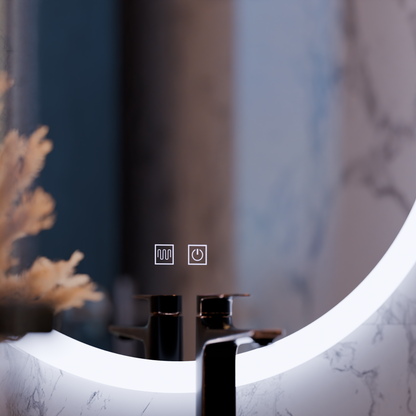 Στρογγυλός καθρέφτης LED, 50cm, Noxia Touch, Σύστημα Demister, Dimmable