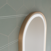 LED Touch Konrad Mirror System Defrition, ρολόι και θερμοκρασία 50x80 cm πλαίσιο χρυσού βούρτσα