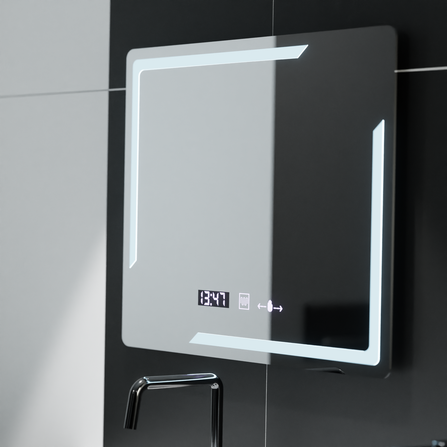 Mirror LED ορθογώνιο 80x60cm Rayonnement Motionglow Marcelow System Disability & Daim Thermometer