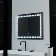 Mirror LED ορθογώνια 80x60cm πλέγμα φως βασική αφή