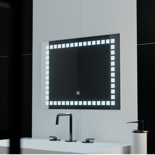 Mirror LED ορθογώνια 80x60cm πλέγμα φως βασική αφή