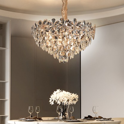 Magno Crystal Chandelier 11xE27, Διάμετρος 60cm, Γυαλιστερό Χρυσό, Ρυθμιζόμενο Ύψος, Μέταλλο και Κρύσταλλο