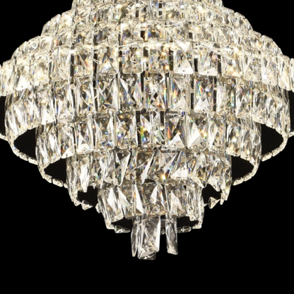 Crystal Chandelier CC6705/500CR 9x E14, Διάμετρος 49cm, Γυαλιστερό χρώμιο, Ρυθμιζόμενο ύψος