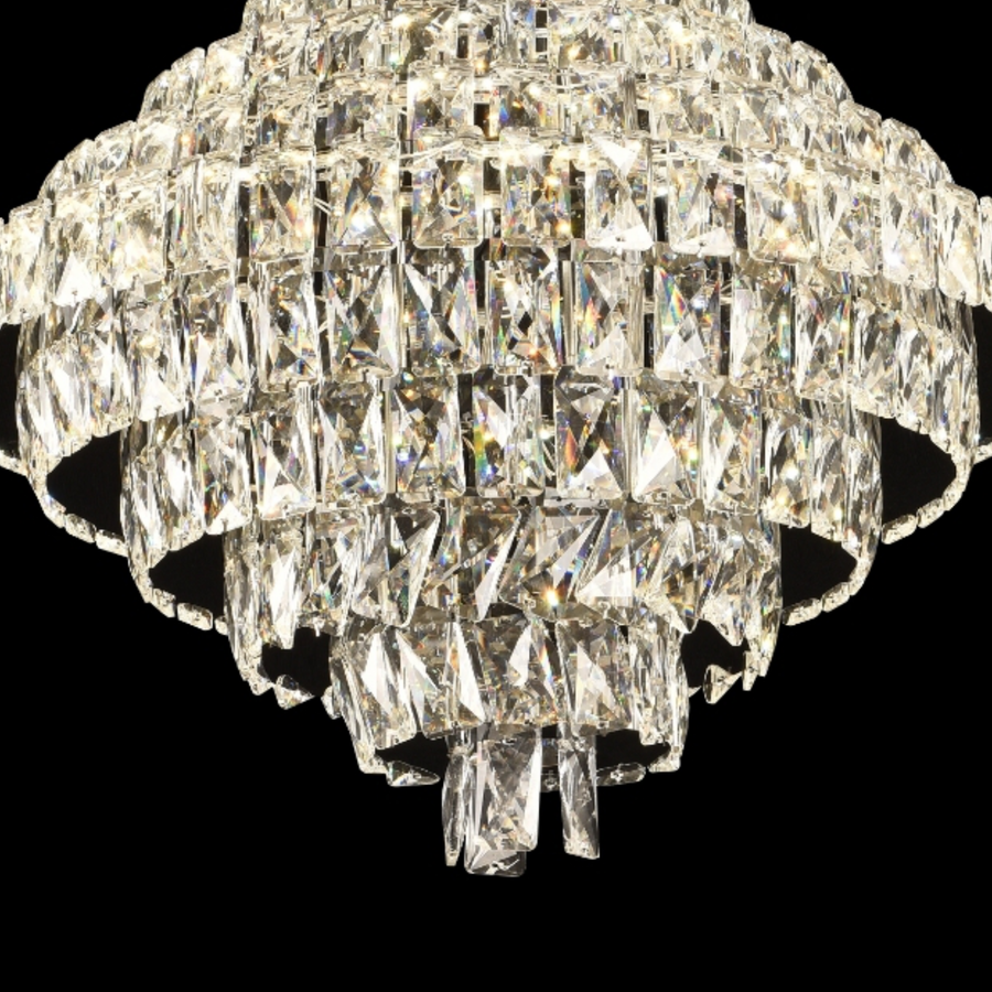 Crystal Chandelier CC6705/500CR 9x E14, Διάμετρος 49cm, Γυαλιστερό χρώμιο, Ρυθμιζόμενο ύψος