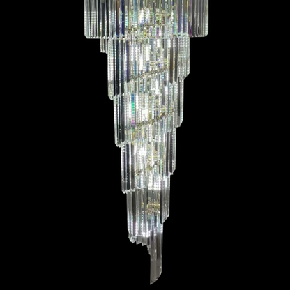 Crystal πολυέλαιος Windsor Altiora, διάμετρος 60cm, ύψος 1800 εκατοστών, γυαλιστερό χρυσό, ρυθμιζόμενο ύψος, κομψό σχέδιο