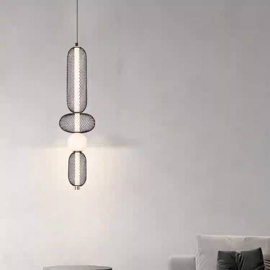 Κρεμαστός πολυέλαιος LED LM551/4BK, 24W, Light 3000/4000/6000K, Μαύρο, ρυθμιζόμενο ύψος Μοντέρνοι πολυέλαιοι Προεπιλεγμένος τίτλος Alessandro Design