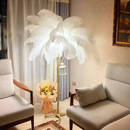Lampaar Feathers Politidis 1 x e27 170cm λευκό
