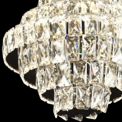 Crystal Chandelier CC6705/500CR 9x E14, Διάμετρος 49cm, Γυαλιστερό χρώμιο, Ρυθμιζόμενο ύψος
