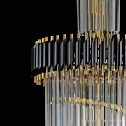 Crystal Chandelier CC900/600X1800, 27xE14, Διάμετρος 60cm, Ύψος 180cm, Γυαλιστερό Χρυσό και Μαύρο, Ρυθμιζόμενο Ύψος, Κομψή σχεδίαση