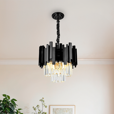 Crystal Blois Petito 3xe14 πολυέλαιος, διάμετρο 30cm, μαύρο, ρυθμιζόμενο ύψος