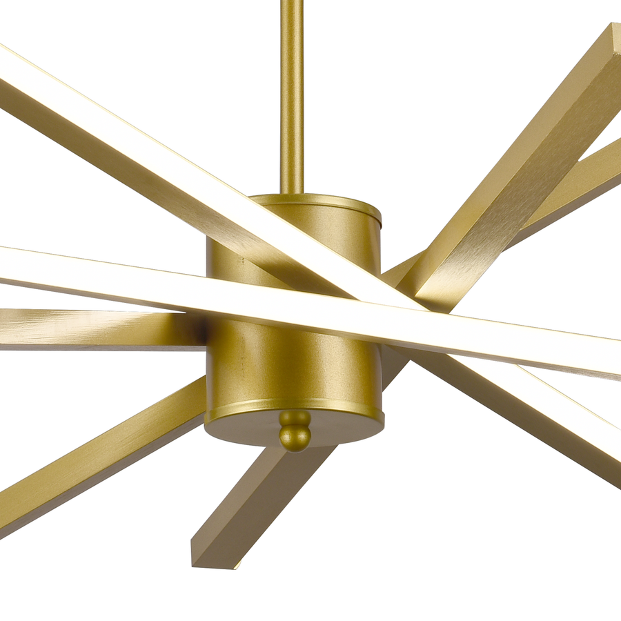 Πολυέλαιος LED με Τηλεχειριστήριο LT176/5GD, 69W, 5 Στοιχεία, Κρύο/Ζεστό/Ουδέτερο φως 3000K/4000K/6000K, Ρυθμιζόμενο, Χρυσό, Ρυθμιζόμενο ύψος, Μέταλλο και Ακρυλικό